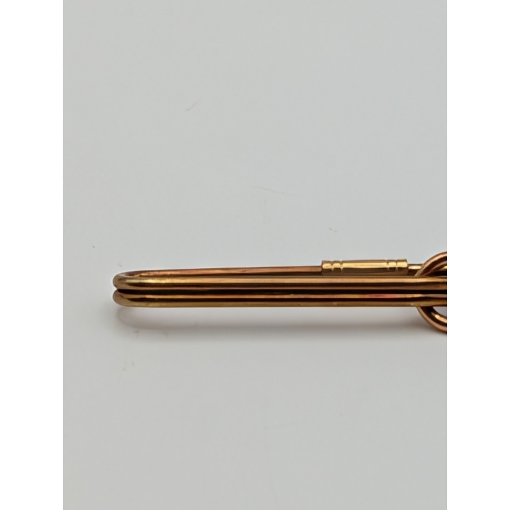 Vintage Krementz Gold Tone Money Clip Tie Bar Love Knot Design Signed USA 2.5" - Picture 2 of 9